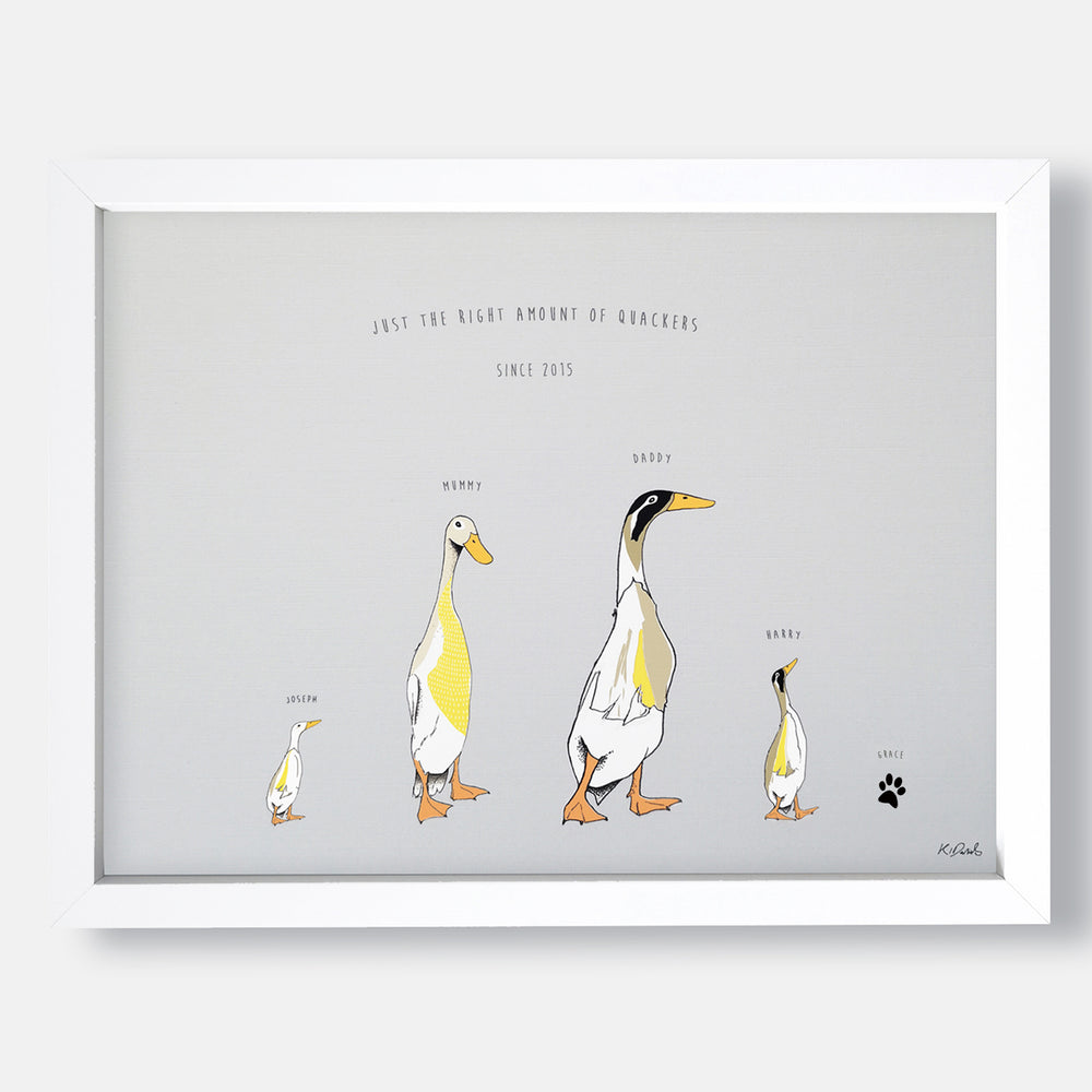 Personalised Family Print ‘The Runner Ducks Family’