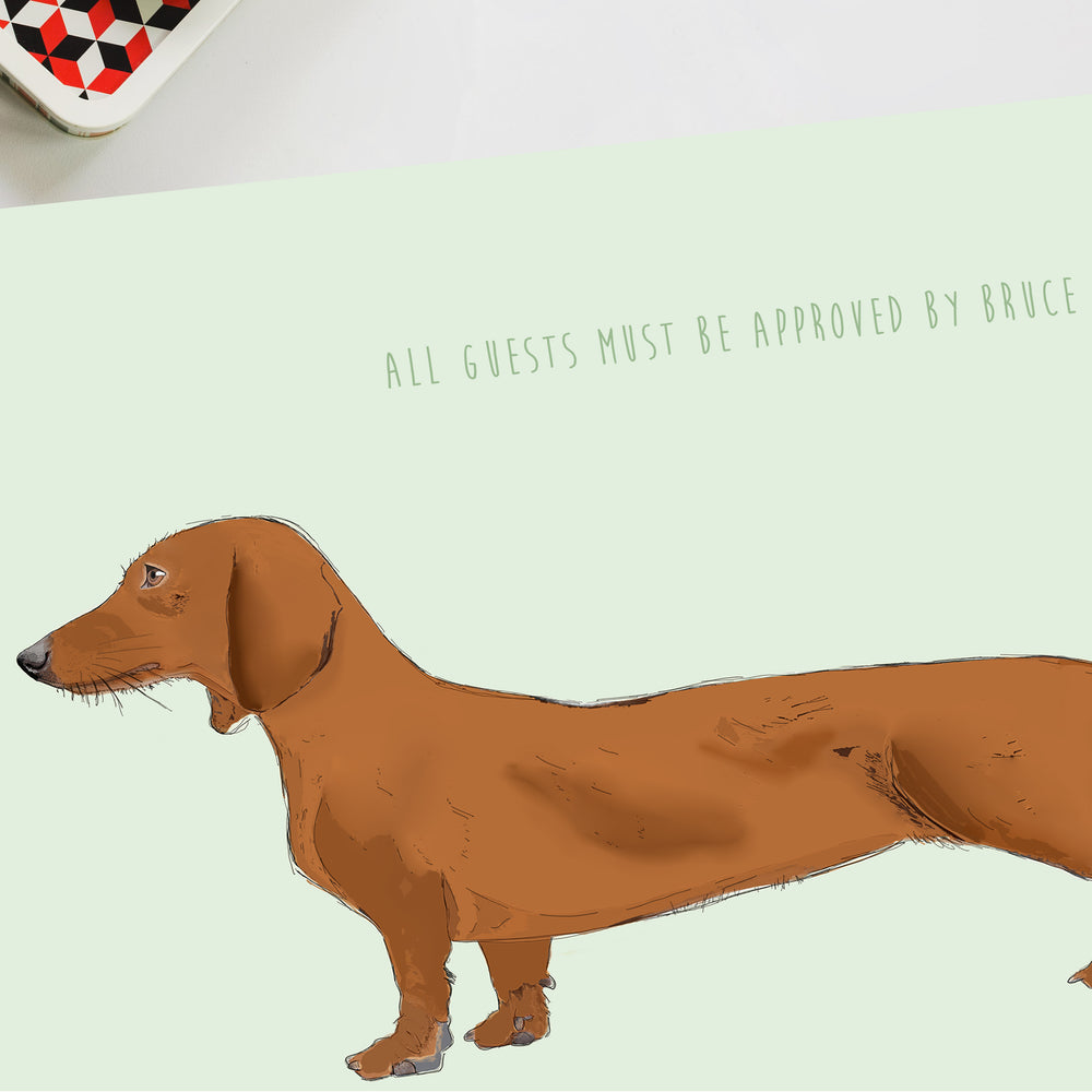 Personalised Tan Dachshund Print