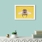 Bright Yellow Bee Print
