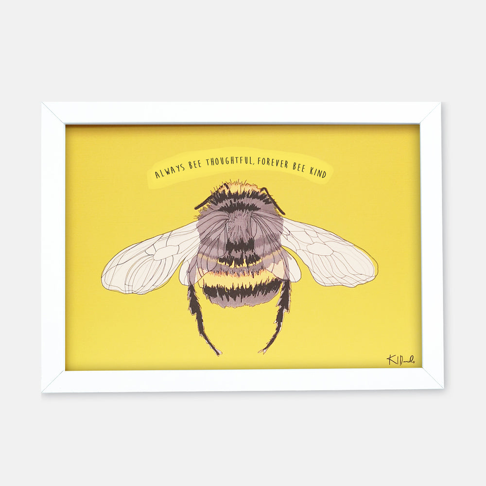 Bright Yellow Bee Print