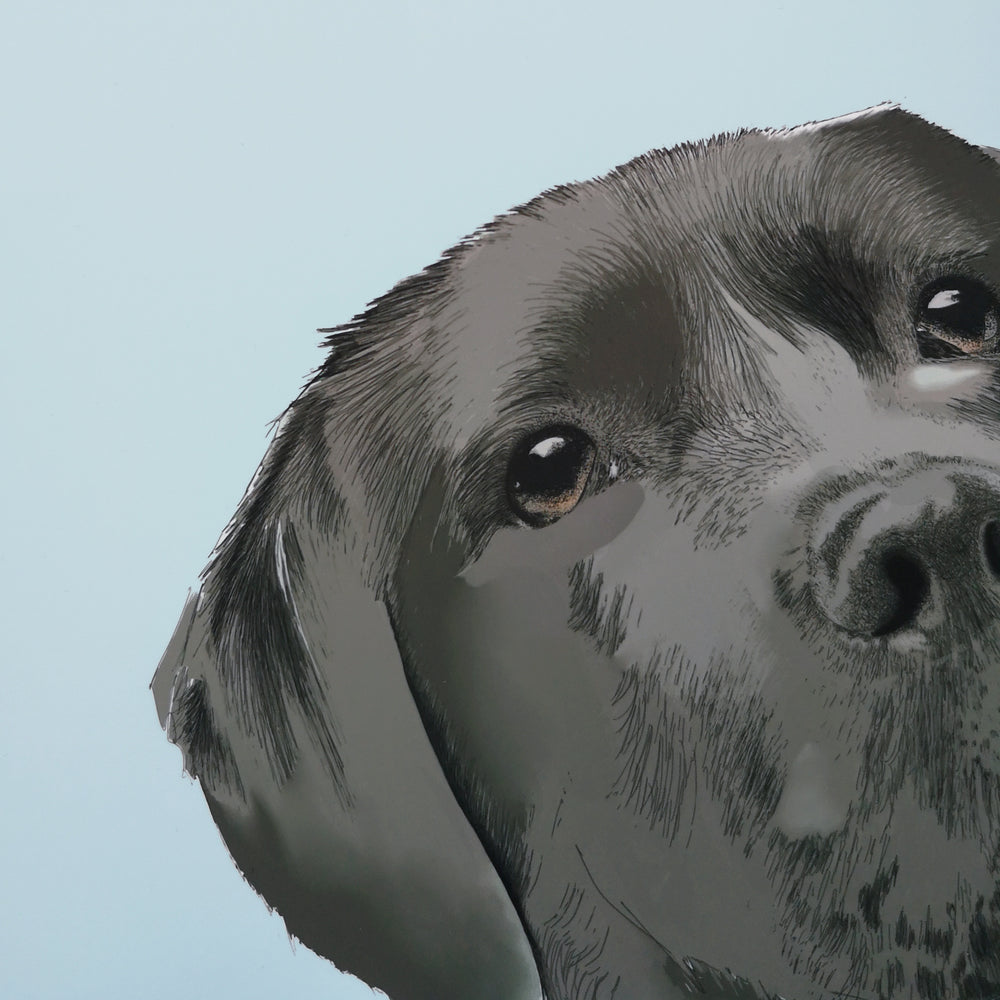 Personalised Black Labrador Print