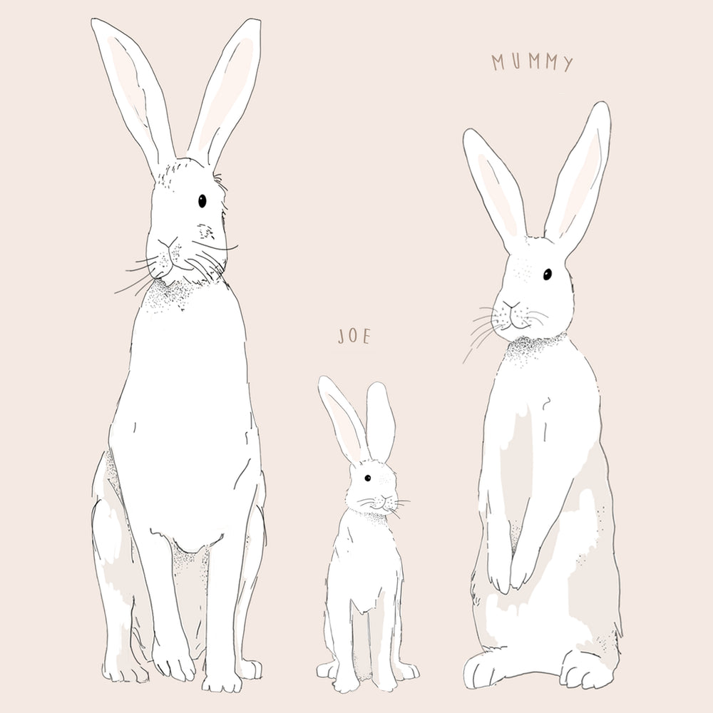 Personalised Family Bunny Rabbit Print