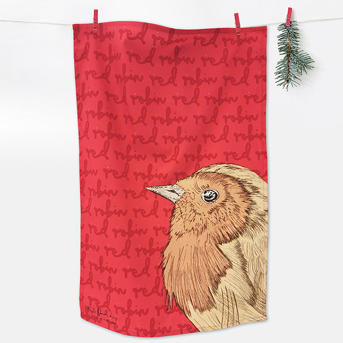 Robin Tea towel and Coaster Gift Set