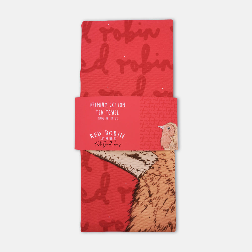 Robin Tea towel and Coaster Gift Set